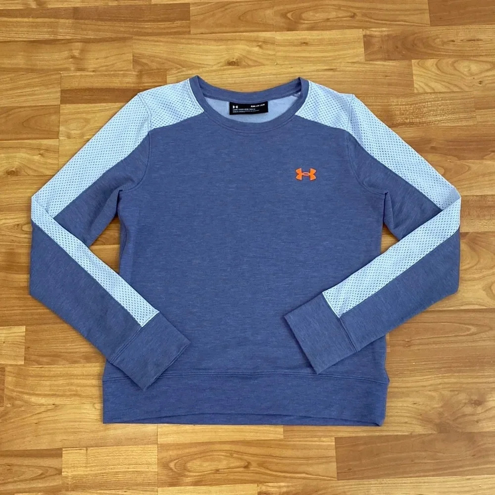 Under Armour Purple Terry Tech Crewneck